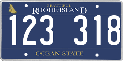 RI license plate 123318