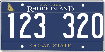 RI license plate 123320
