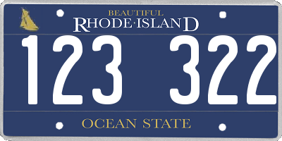 RI license plate 123322