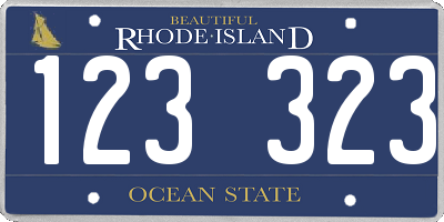 RI license plate 123323
