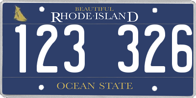RI license plate 123326
