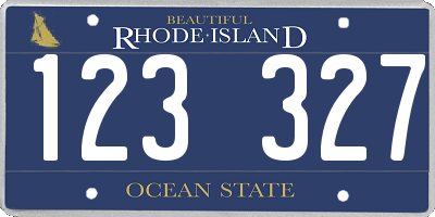 RI license plate 123327