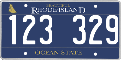 RI license plate 123329