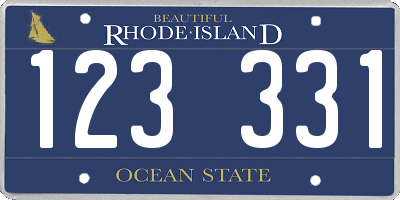RI license plate 123331