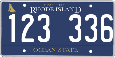 RI license plate 123336