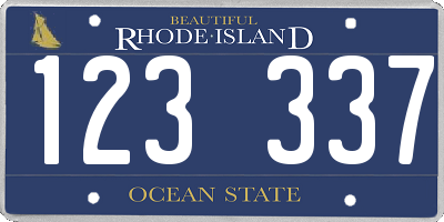RI license plate 123337