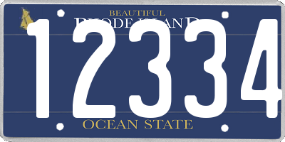 RI license plate 12334