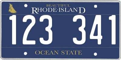 RI license plate 123341