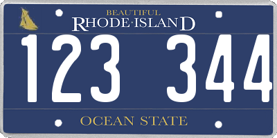 RI license plate 123344