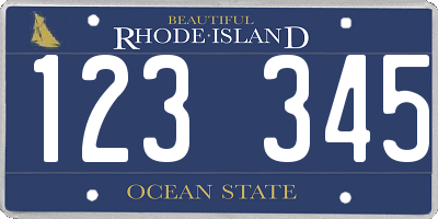RI license plate 123345