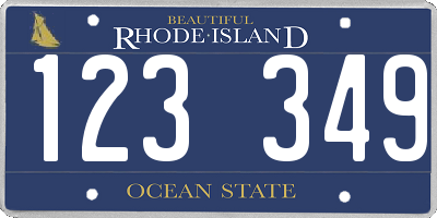 RI license plate 123349