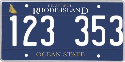 RI license plate 123353