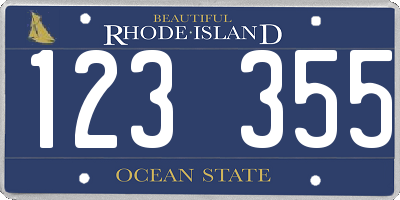 RI license plate 123355