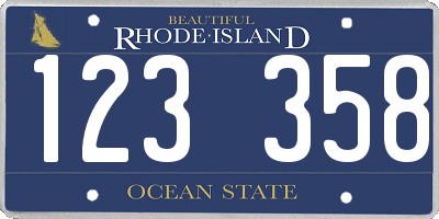 RI license plate 123358