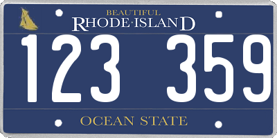 RI license plate 123359