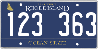 RI license plate 123363
