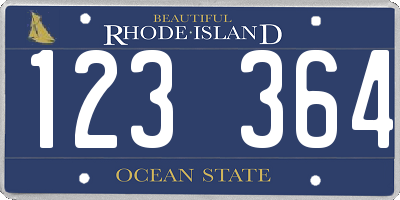 RI license plate 123364