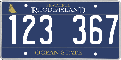 RI license plate 123367