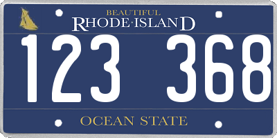 RI license plate 123368