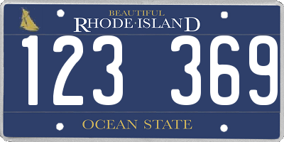 RI license plate 123369