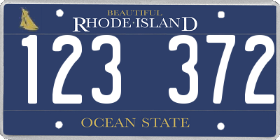 RI license plate 123372