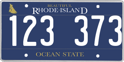 RI license plate 123373