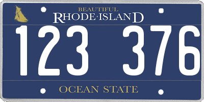 RI license plate 123376