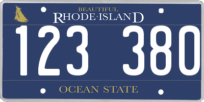 RI license plate 123380