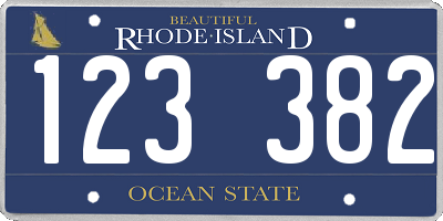 RI license plate 123382
