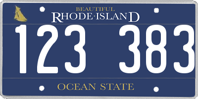 RI license plate 123383