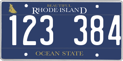 RI license plate 123384