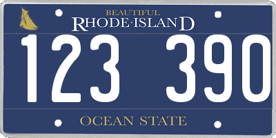 RI license plate 123390