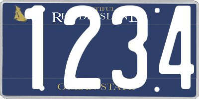 RI license plate 1234