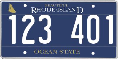 RI license plate 123401
