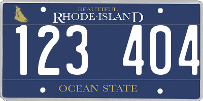 RI license plate 123404