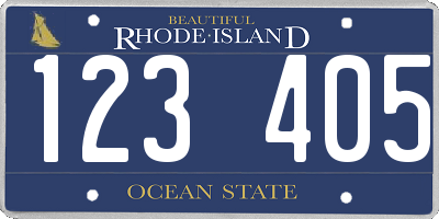 RI license plate 123405