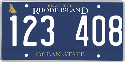 RI license plate 123408