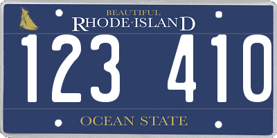 RI license plate 123410