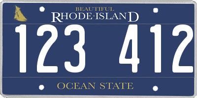 RI license plate 123412