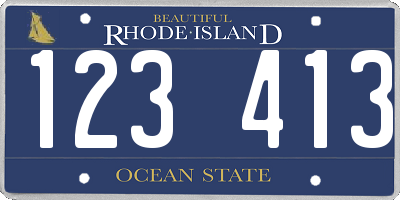RI license plate 123413