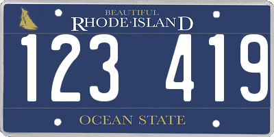 RI license plate 123419