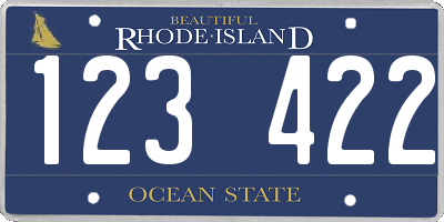RI license plate 123422