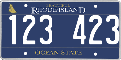 RI license plate 123423