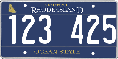 RI license plate 123425