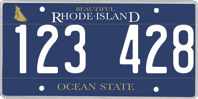 RI license plate 123428
