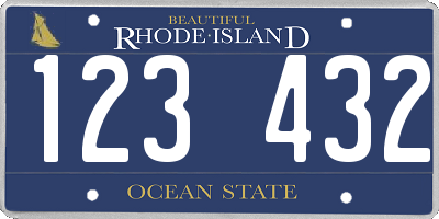 RI license plate 123432