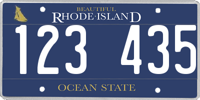 RI license plate 123435