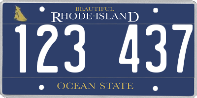 RI license plate 123437