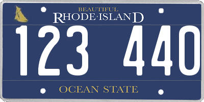 RI license plate 123440