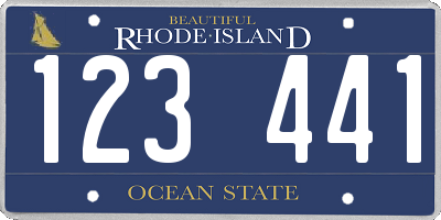 RI license plate 123441